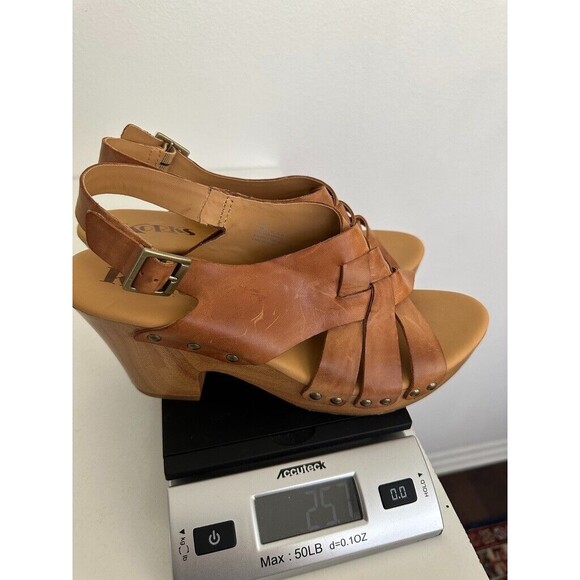 Kork-Ease Berengo Block Wedge Heel Leather Brown Western Orthopedic Women's 10 - Picture 9 of 11